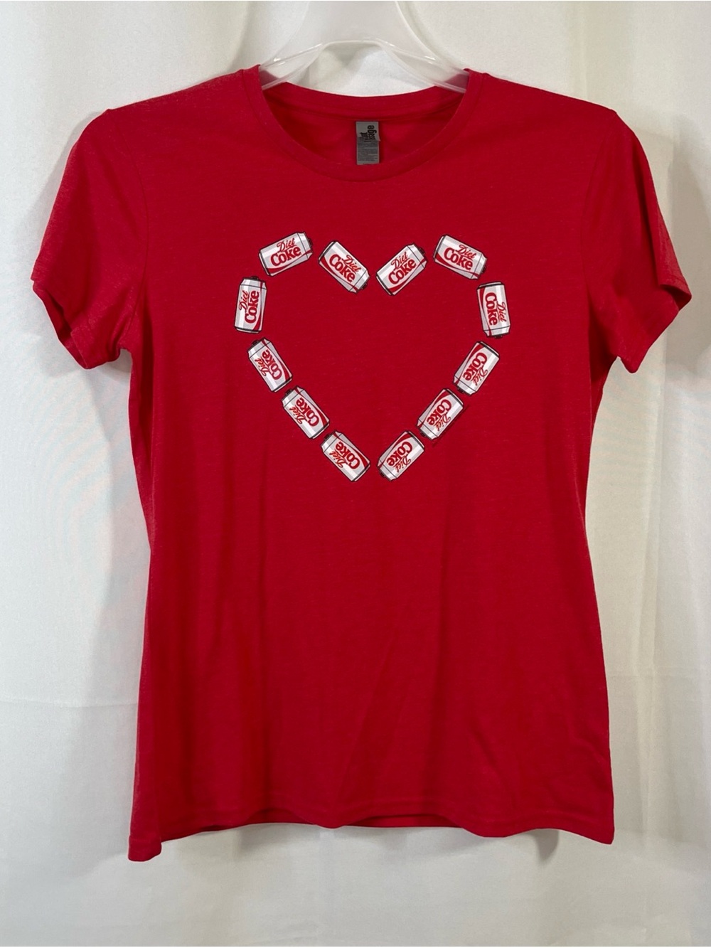 Instant Message Womens Red Diet Coke Can Heart Shape Graphic Clasic fit TShirt M